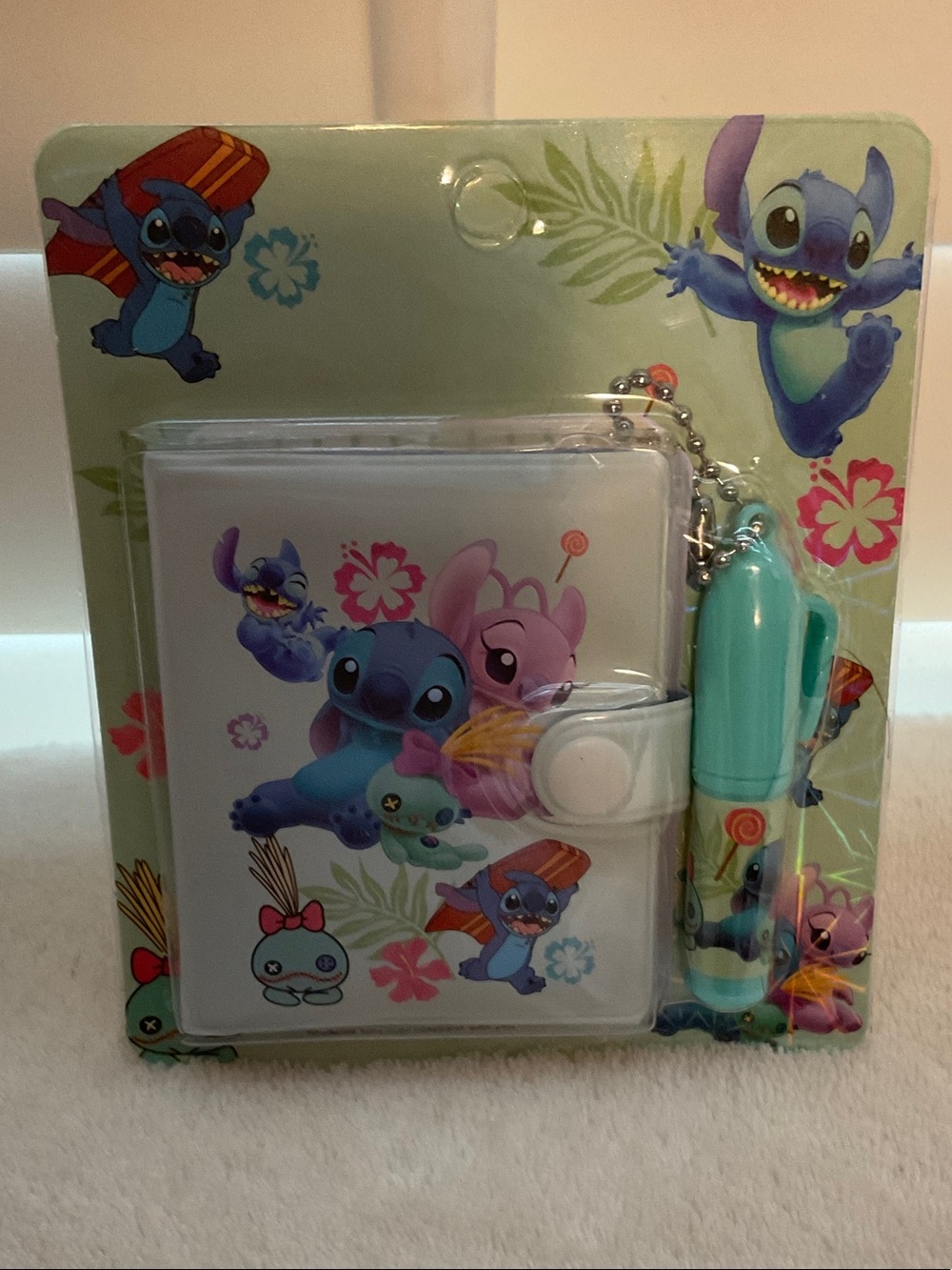 Sanrio Stitch Mini Notebook & Pen Set - Aqua, Purple, Pink